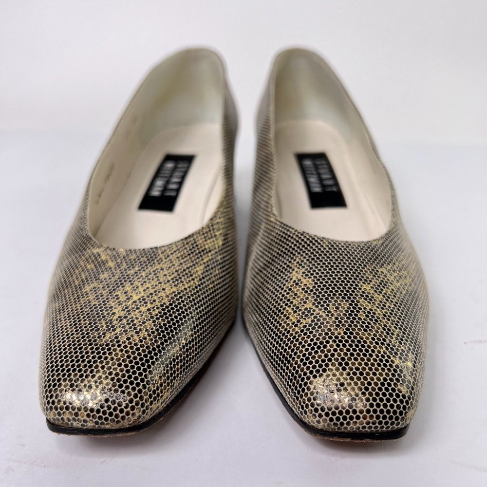 Stuart Weitzman Slip On Snake Embossed Leather Sl… - image 3